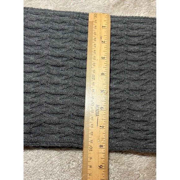 Murano Scarf Wool Blend Cable Knit Men In Dark Gray Charcoal 8 X 64" - Picture 5 of 9